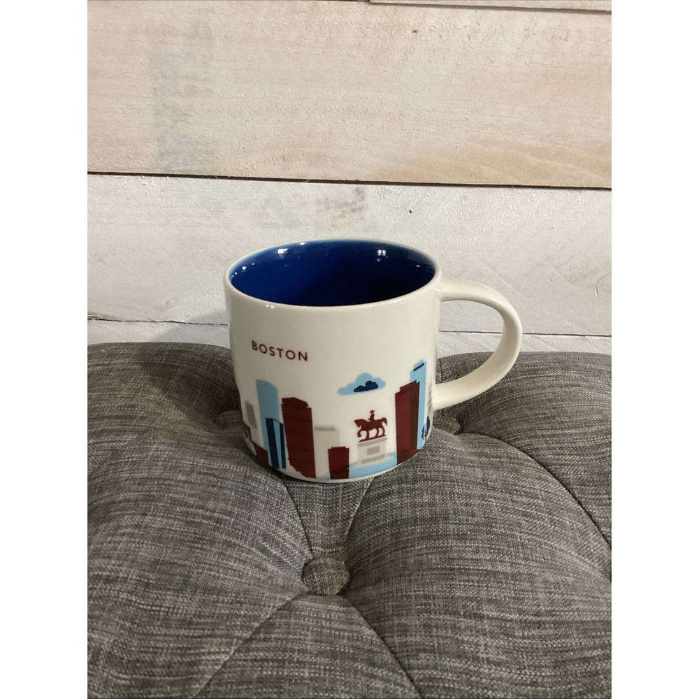 Starbucks You Are Here Coffee BOSTON  Mug 2015 Collectors Strong Blue Fast Ship
